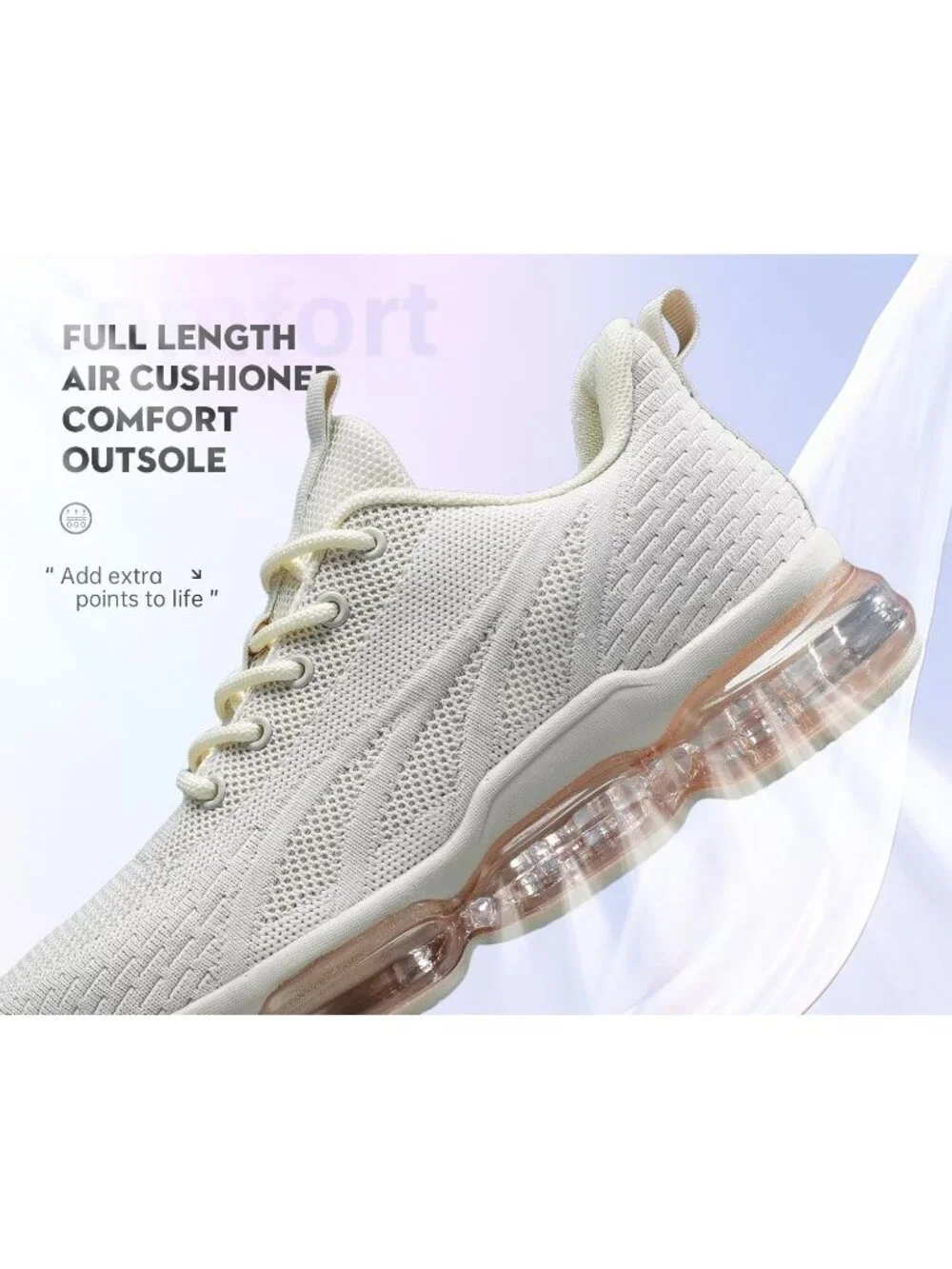 🆕Women's Beige 1 Walking Running Shoes Air Cushion Breathable Sneakers